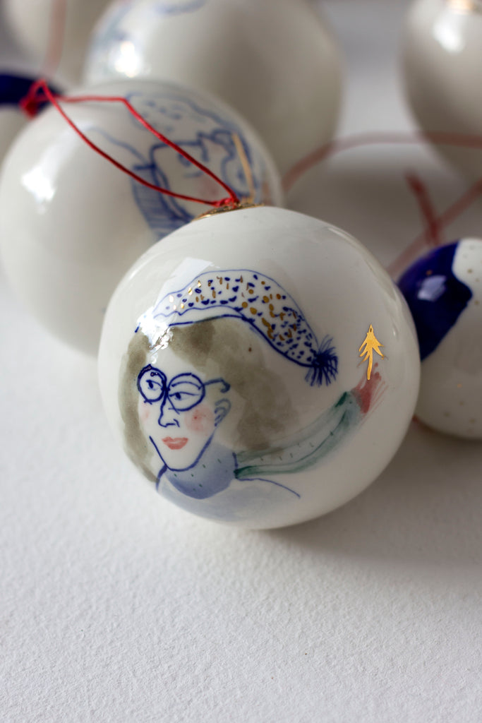 Porcelain hand painted bauble